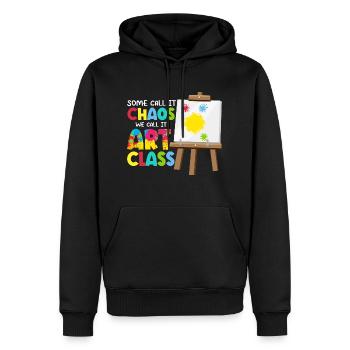 Certains appellent cela le chaos Nous l’appelons Art Class Art Teache - Sweat à capuche Premium bio Homme - noir - Devant - Nico (187cm)
