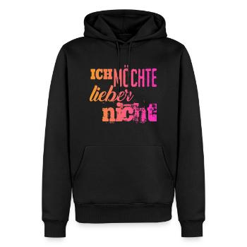 Bartleby der Schreiber - Ich möchte lieber nicht - Männer Premium Bio Hoodie - Schwarz - Vorne - Nico (187cm)