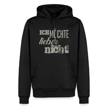 Bartleby der Schreiber - Ich möchte lieber nicht - Männer Premium Bio Hoodie - Schwarz - Vorne - Nico (187cm)