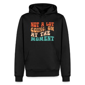Im Groovy-Stil ist im Moment nicht viel los - Männer Premium Bio Hoodie - Schwarz - Vorne - Nico (187cm)