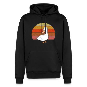 Vintage Gans Sunset Retro Gans - Sweat à capuche Premium bio Homme - noir - Devant - Nico (187cm)