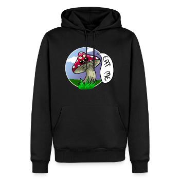 Crapaud champignon Champignon magique Mangez-moi psychédélis - Sweat à capuche Premium bio Homme - noir - Devant - Nico (187cm)
