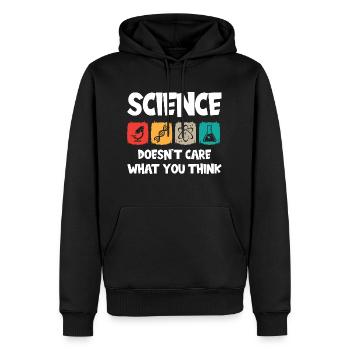Science - Männer Premium Bio Hoodie - Schwarz - Vorne - Nico (187cm)