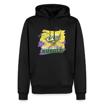 KoboldKroniken Ne Fais Pas Confiance Aux Lutins - Sweat à capuche Premium bio Homme - noir - Devant - Nico (187cm)