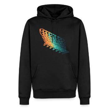 Vintage-Angeln - Männer Premium Bio Hoodie - Schwarz - Vorne - Nico (187cm)