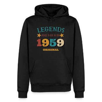 Legends are born in 1959 funny gift birthday - Sweat à capuche Premium bio Homme - noir - Devant - Nico (187cm)