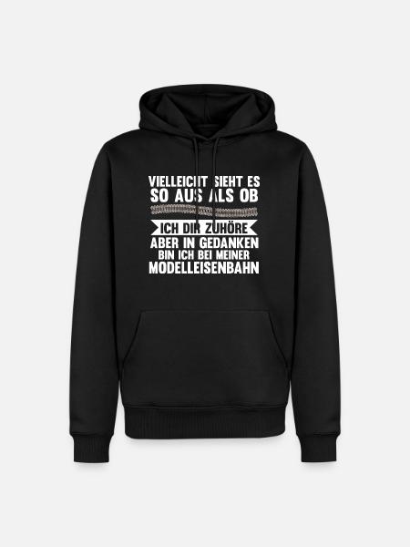 Dampflok Eisenbahner Modelleisenbahn Eisenbahn - Männer Premium Bio Hoodie - Schwarz