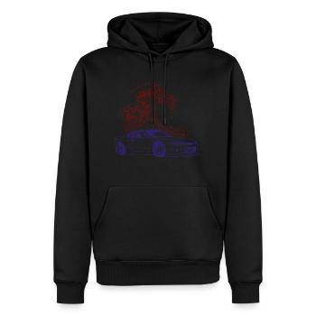 Wellen JDM Sonne S15 Silvia Japan Tuning Auto 90s - Männer Premium Bio Hoodie - Schwarz - Vorne - Nico (187cm)