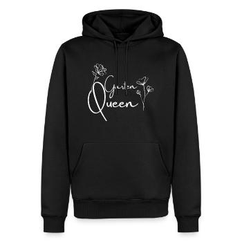 Blütenkönigin: Entdecke die 'Garten Queen' in Dir! - Männer Premium Bio Hoodie - Schwarz - Vorne - Nico (187cm)