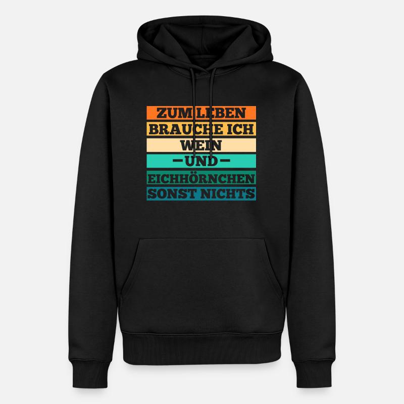 Wein Eichhörnchen - Männer Premium Bio Hoodie - Schwarz
