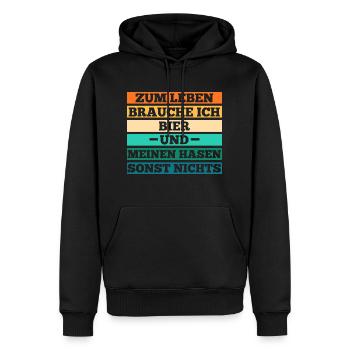 Bier Kaninchen Hase - Männer Premium Bio Hoodie - Schwarz - Vorne - Nico (187cm)