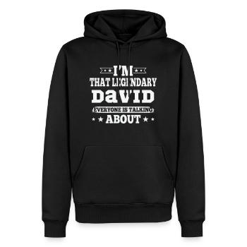 Sei der legendäre David lustiger Spruch für David - Männer Premium Bio Hoodie - Schwarz - Vorne - Nico (187cm)