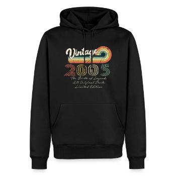 Génial depuis 2005 anniversaire 2005 millésime 200 - Sweat à capuche Premium bio Homme - noir - Devant - Nico (187cm)
