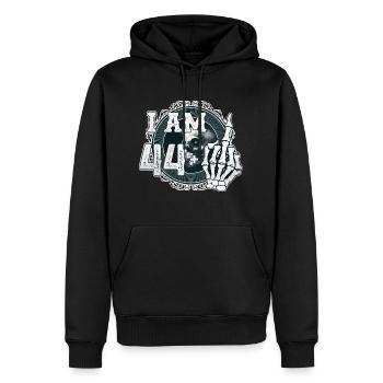 I'm 44 plus 1 middle finger Skull funny 45th - Men’s Premium Organic Hoodie - black - Front - Nico (187cm)