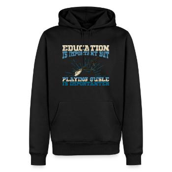 Education is Important Serbien Balkan Gusle - Männer Premium Bio Hoodie - Schwarz - Vorne - Nico (187cm)