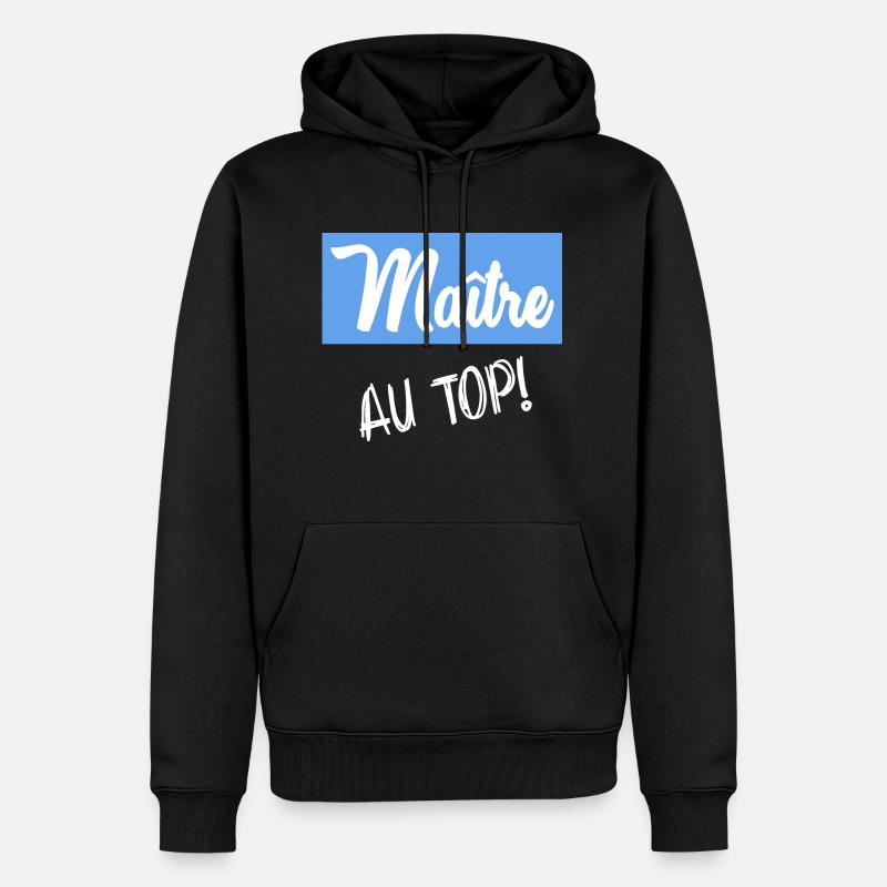 MAÎTRE. MAITRE. MERCI. MERCI MAÎTRE - Sweat à capuche Premium bio Homme - noir