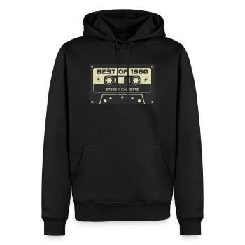 Cassette rétro années 1960 vintage années 1960 anniversaire années 1960 - Sweat à capuche Premium bio Homme - noir - Devant - Nico (187cm)