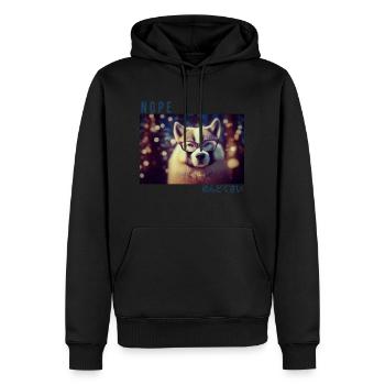 Le pays des merveilles hivernales d’un chiot - Sweat à capuche Premium bio Homme - noir - Devant - Nico (187cm)