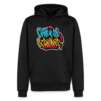 90s Hip-Hop Chopped & Screwed Vintage Graffiti Tag - Men’s Premium Organic Hoodie - black - Front - Nico (187cm)