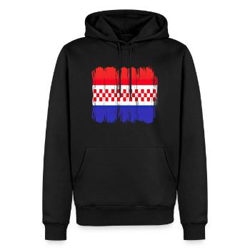 Kroatien hrvatska kroatien hrv hr zagreb geteilte Flagge - Männer Premium Bio Hoodie - Schwarz - Vorne - Nico (187cm)