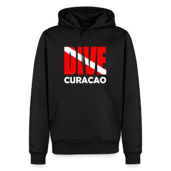 Plongée Curaçao Plongeur Down Flag Plongée sous-marine Tauchen - Sweat à capuche Premium bio Homme - noir - Devant - Nico (187cm)