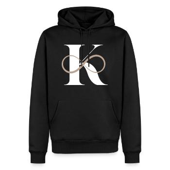 Unendlicher Buchstabe k - Männer Premium Bio Hoodie - Schwarz - Vorne - Nico (187cm)