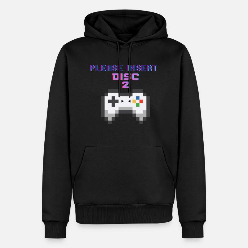 PLEASE INSERT DISC 2 - Männer Premium Bio Hoodie - Schwarz