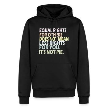 L’égalité des droits maintenant - Sweat à capuche Premium bio Homme - noir - Devant - Nico (187cm)