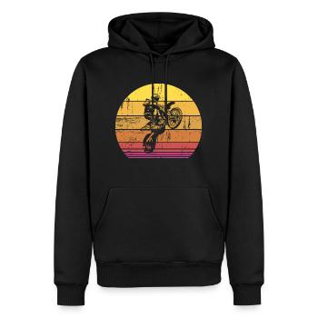 Vintage motocross biker - Männer Premium Bio Hoodie - Schwarz - Vorne - Nico (187cm)