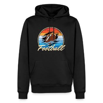 Idée cadeau de football américain - Sweat à capuche Premium bio Homme - noir - Devant - Nico (187cm)