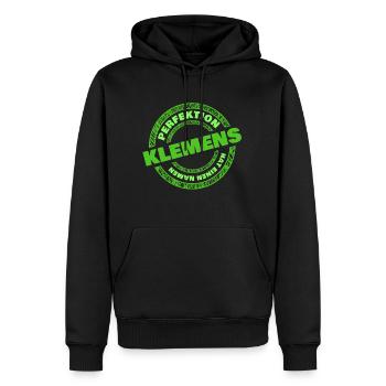 Perfektion Klemens - Männer Premium Bio Hoodie - Schwarz - Vorne - Nico (187cm)