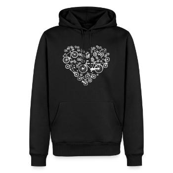 Fahrrad Herz - Fahrradfahren Radfahren - Männer Premium Bio Hoodie - Schwarz - Vorne - Nico (187cm)