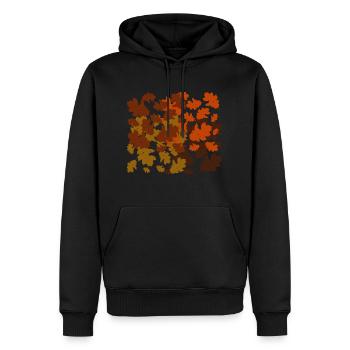 Herbstblätter - Männer Premium Bio Hoodie - Schwarz - Vorne - Nico (187cm)