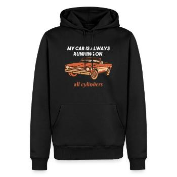 My Car Is Always Running On All Cylinder Car Lover - Männer Premium Bio Hoodie - Schwarz - Vorne - Nico (187cm)