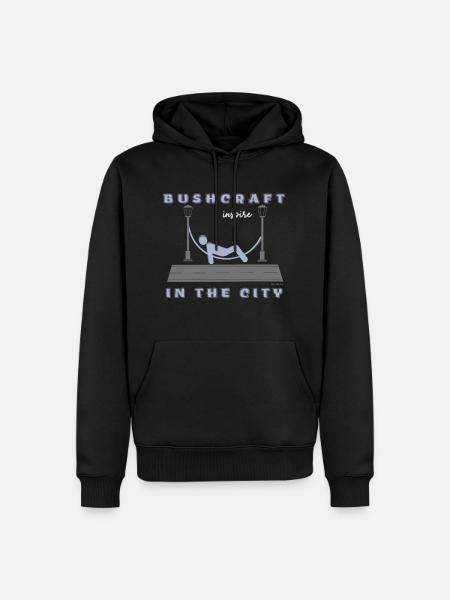 Bushcraft in der Stadt - Männer Premium Bio Hoodie - Schwarz