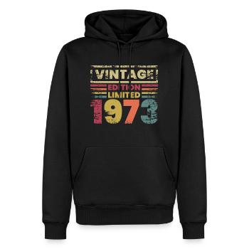 50ème Anniversaire 50 ans 1973 Cadeau Vintage - Sweat à capuche Premium bio Homme - noir - Devant - Nico (187cm)