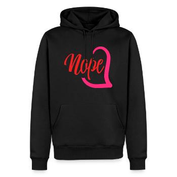 Nope - Männer Premium Bio Hoodie - Schwarz - Vorne - Nico (187cm)