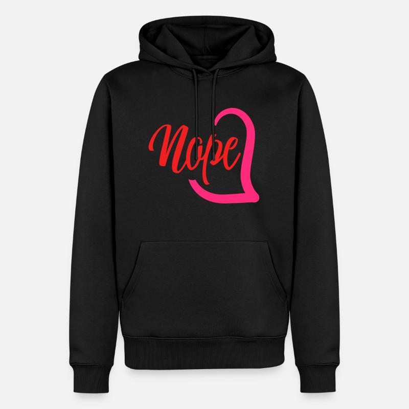 Nope - Männer Premium Bio Hoodie - Schwarz