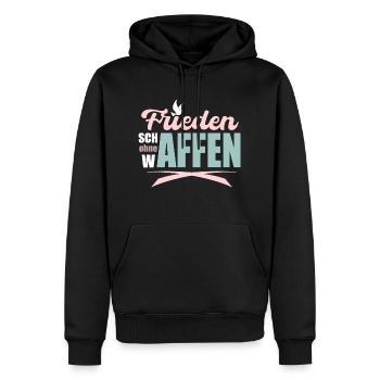 Frieden schaffen ohne Affen! - Männer Premium Bio Hoodie - Schwarz - Vorne - Nico (187cm)