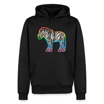 Zebra - Männer Premium Bio Hoodie - Schwarz - Vorne - Nico (187cm)