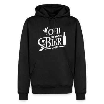 oh schon bier uhr bierflasche - Männer Premium Bio Hoodie - Schwarz - Vorne - Nico (187cm)