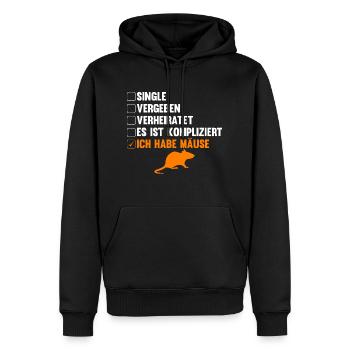 Es ist kompliziert ich habe Mäuse - Männer Premium Bio Hoodie - Schwarz - Vorne - Nico (187cm)