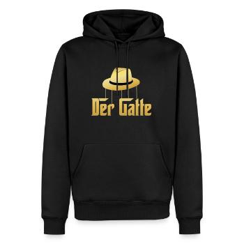 Der Gatte - DAS Junggesellen-Design! - Männer Premium Bio Hoodie - Schwarz - Vorne - Nico (187cm)