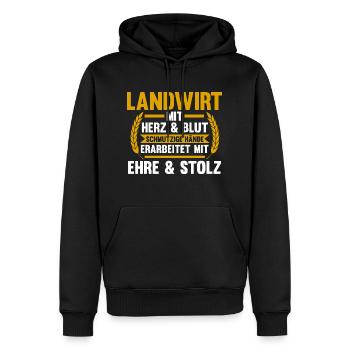 Landwirtschaft Bauer Landwirt - Männer Premium Bio Hoodie - Schwarz - Vorne - Nico (187cm)