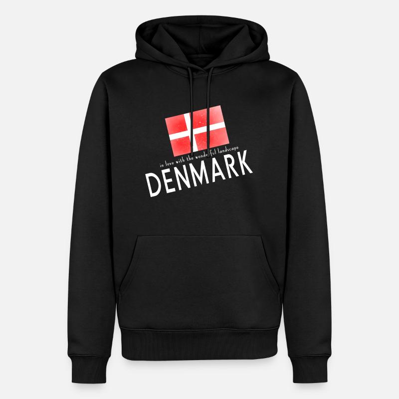 Dänemark Danmark - Männer Premium Bio Hoodie - Schwarz