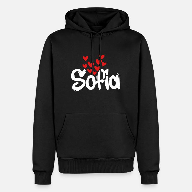 Sofia - Sweat à capuche Premium bio Homme - noir