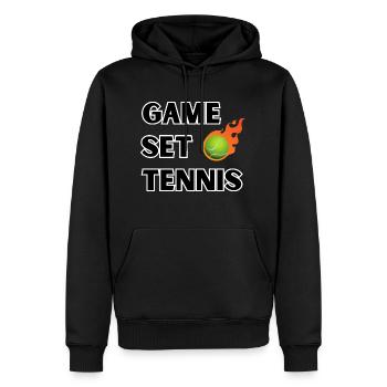 tennis funny funny - Men’s Premium Organic Hoodie - black - Front - Nico (187cm)