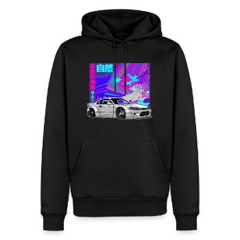 JDM Sakura Japanisches Haus Tuning Auto Legende 90 - Männer Premium Bio Hoodie - Schwarz - Vorne - Nico (187cm)