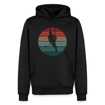 Floorball Innebandy Salibandy Garçons Floorball - Sweat à capuche Premium bio Homme - noir - Devant - Nico (187cm)