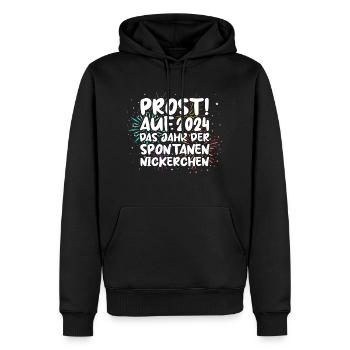 Neujahr Feuerwerk Silvester 2024 - Männer Premium Bio Hoodie - Schwarz - Vorne - Nico (187cm)